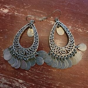 Silver boho style dangly